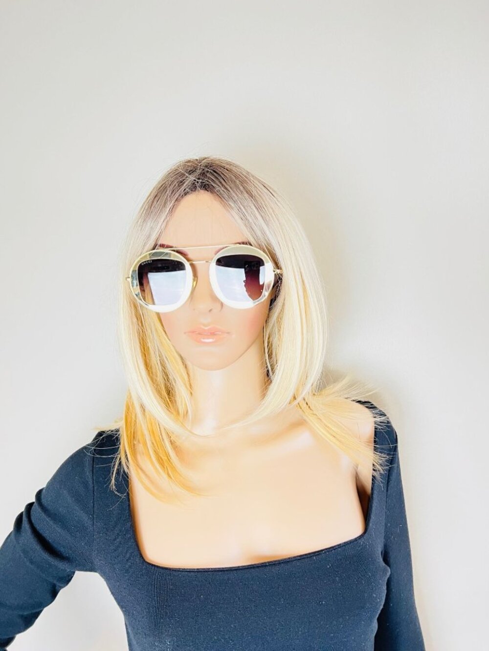 Gucci Round Frame Sylvie Web Sunglasses GG0105S - Picture 15 of 16